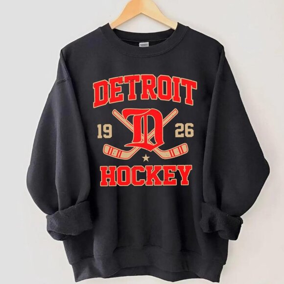 Detroit Red Wings Sweatshirt, Vintage Style Detroit Hockey 1925 Retro Detroit - Picture 1 of 2